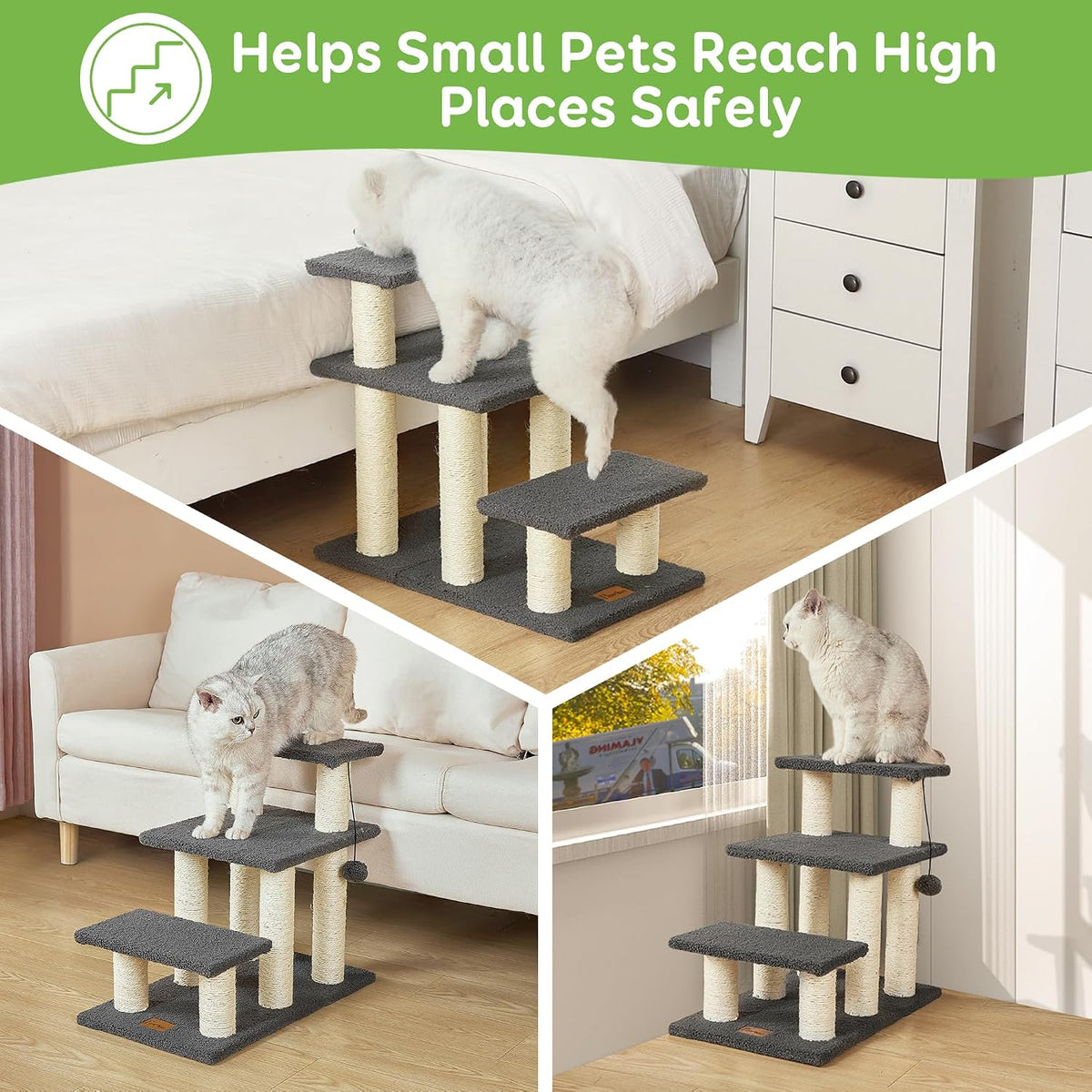 pawque dog stairs & cat scratching post pet, close-up detail