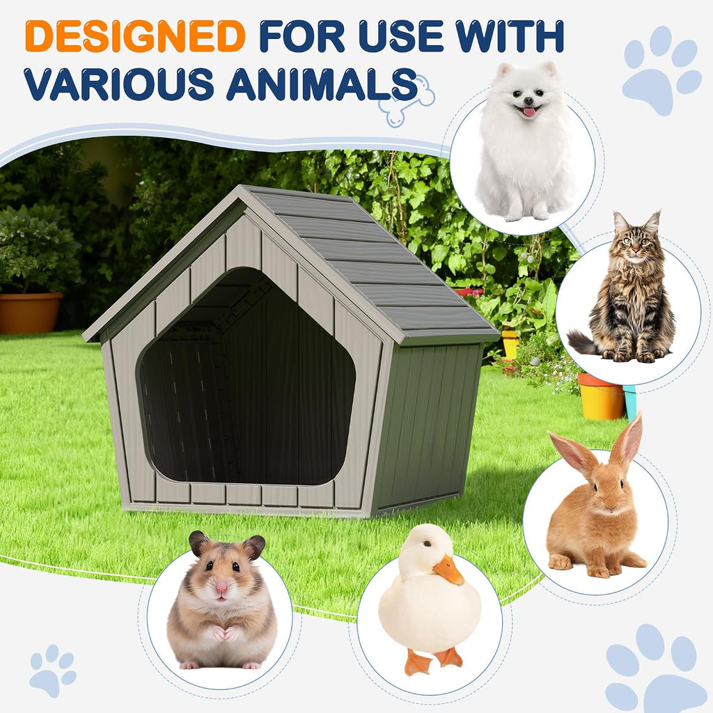 bifanuo dog house outdoor indoor for small dogs, side view