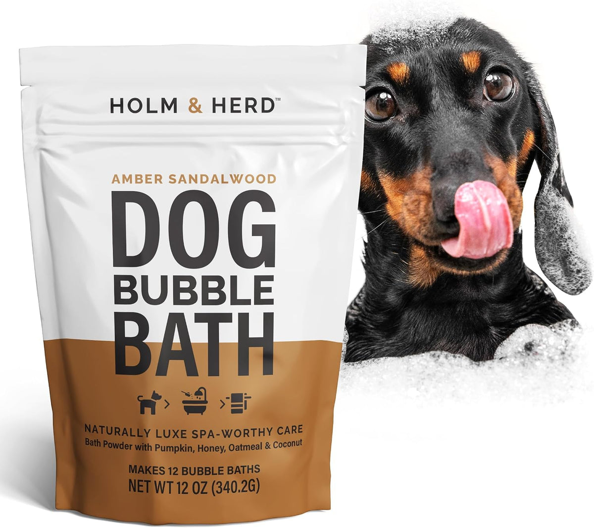 amber sandalwood dog care gift bundle – 3 shown in use