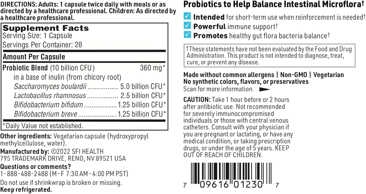 klaire labs sfi health abx support probiotic, 2 showing dimensions