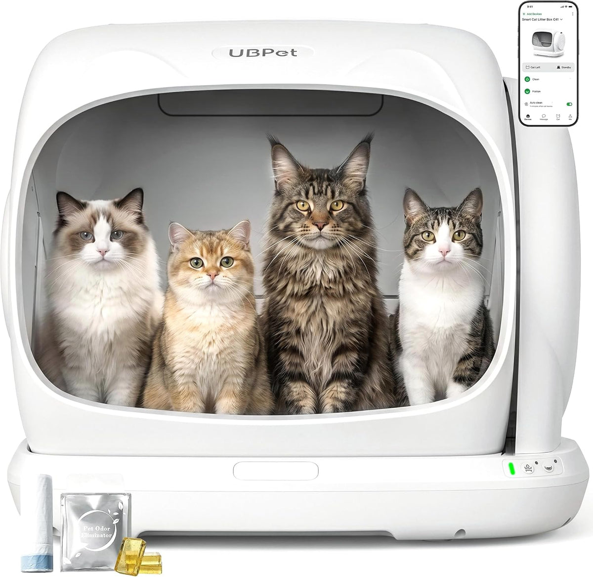 ubpet automatic litter box, 106l extra large self-cleaning, main product view