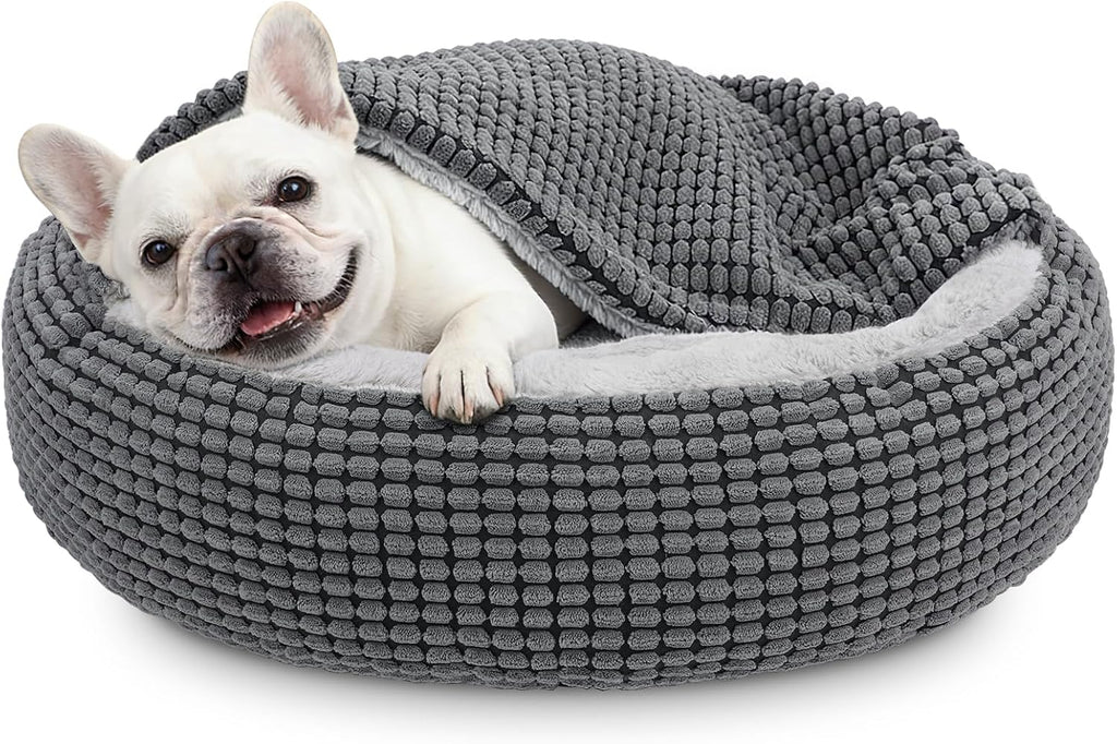 dog bed with attached blanket for small dogs, main product view