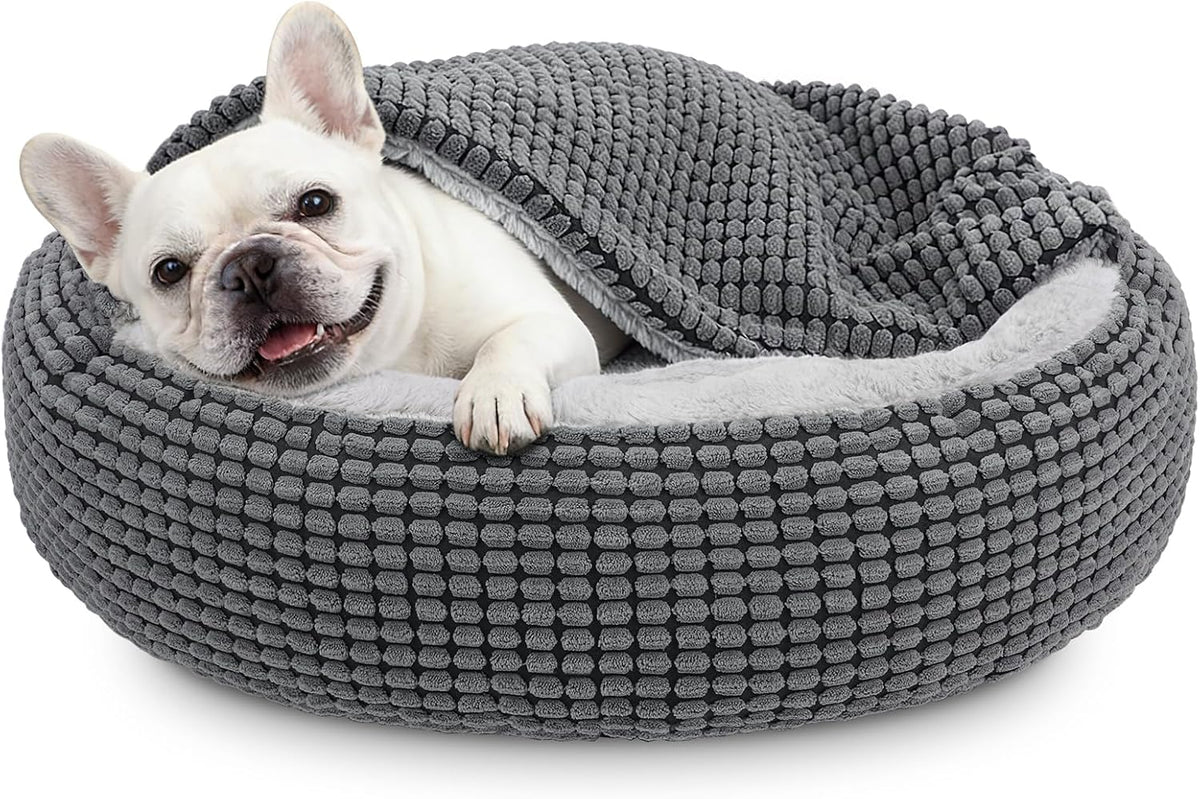 dog bed with attached blanket for small dogs, main product view