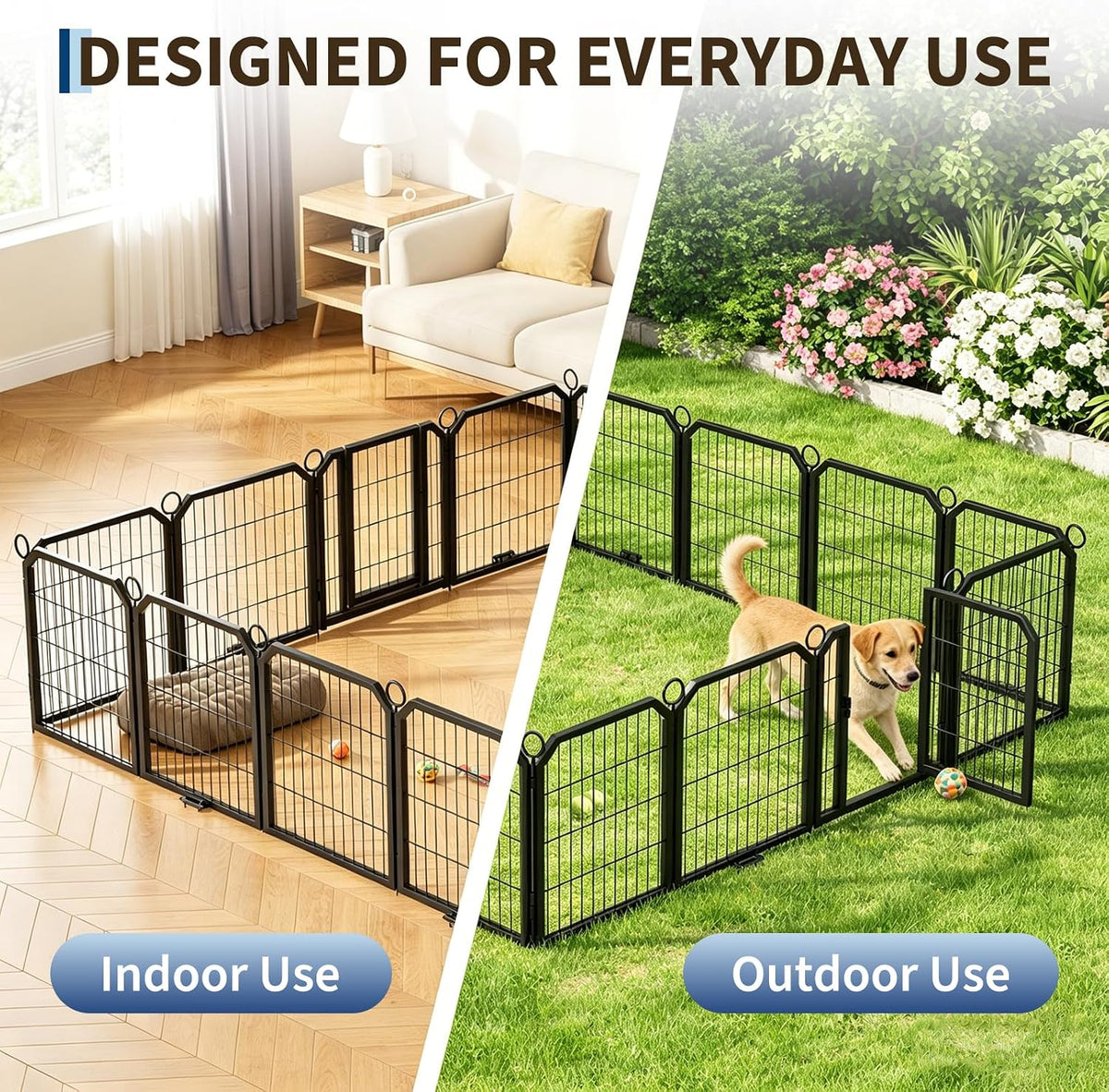 dog playpen indoor 32 inch 8 panels pet showing dimensions