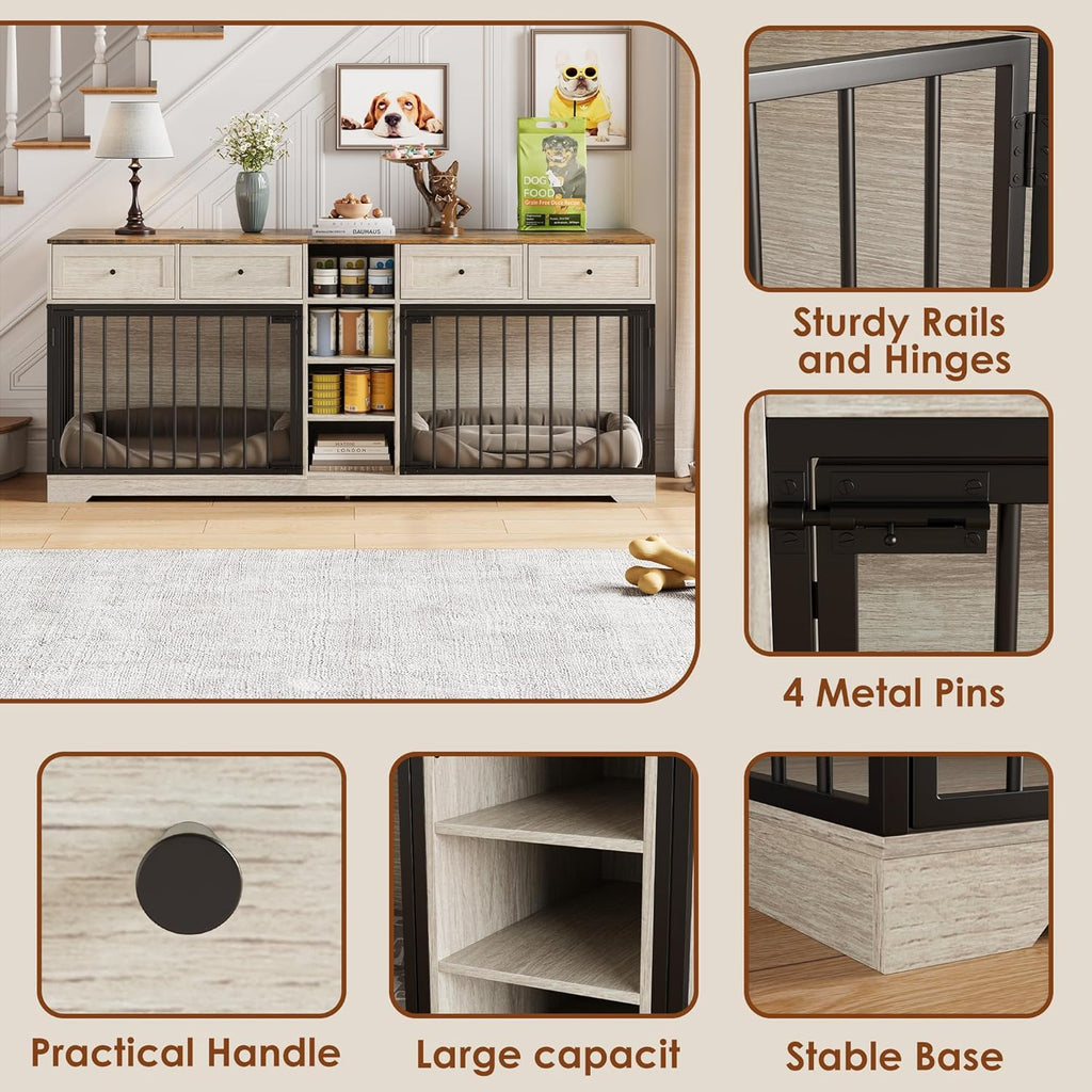 idealhouse 82” large dog crate for 2 dogs, package contents