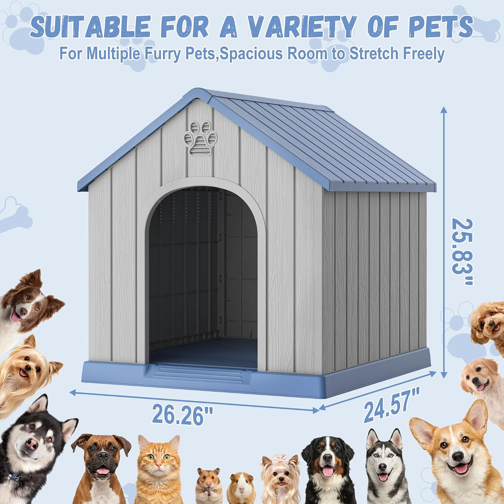 drato 26" small dog house outdoor weatherproof indoor, package contents