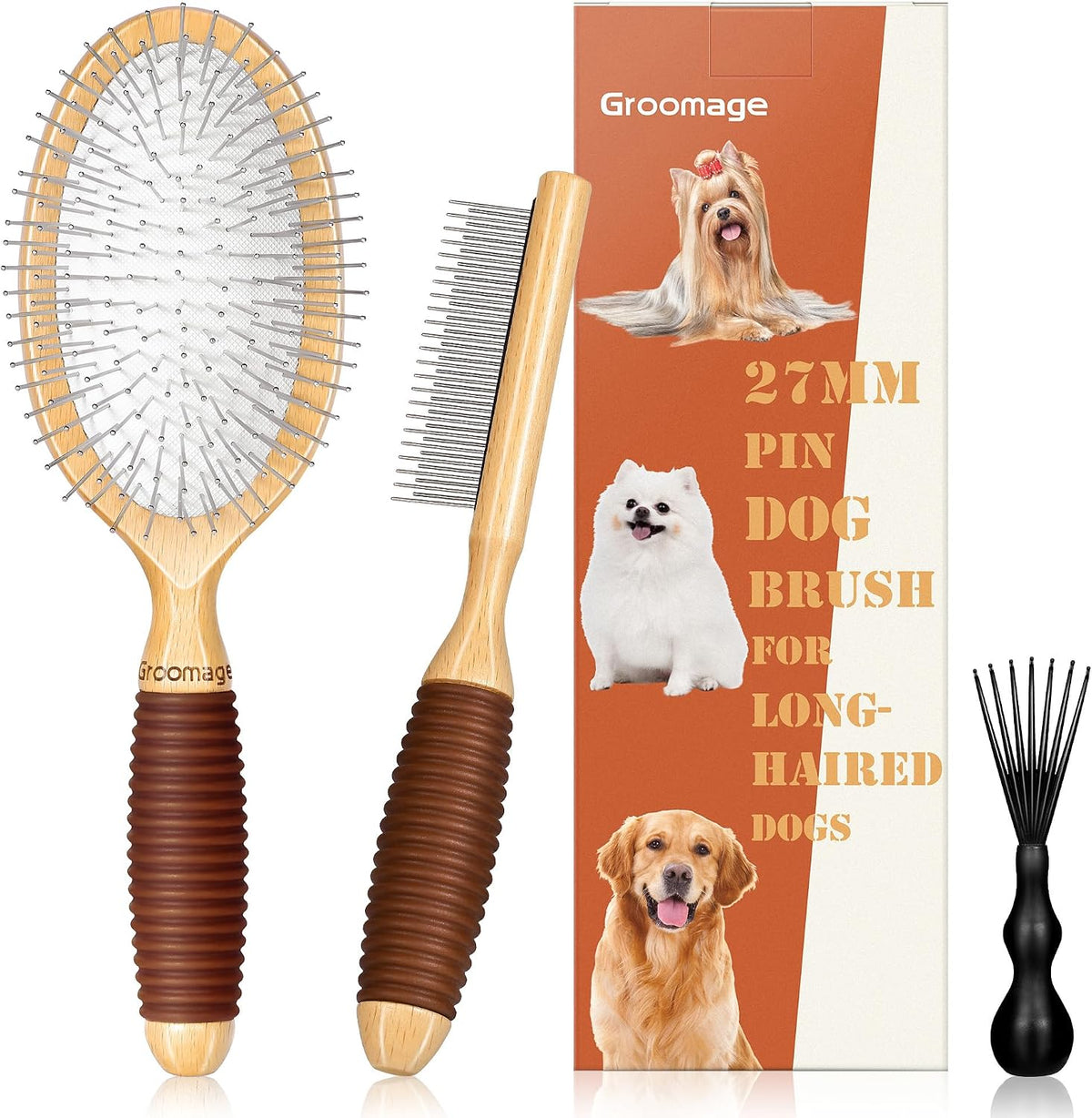 dog brush for long haired dogs, 27mm extra, main product view