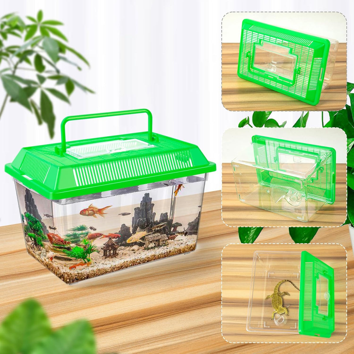 plastic reptile terrariums carrier cage, tarantula enclosure snake, close-up detail