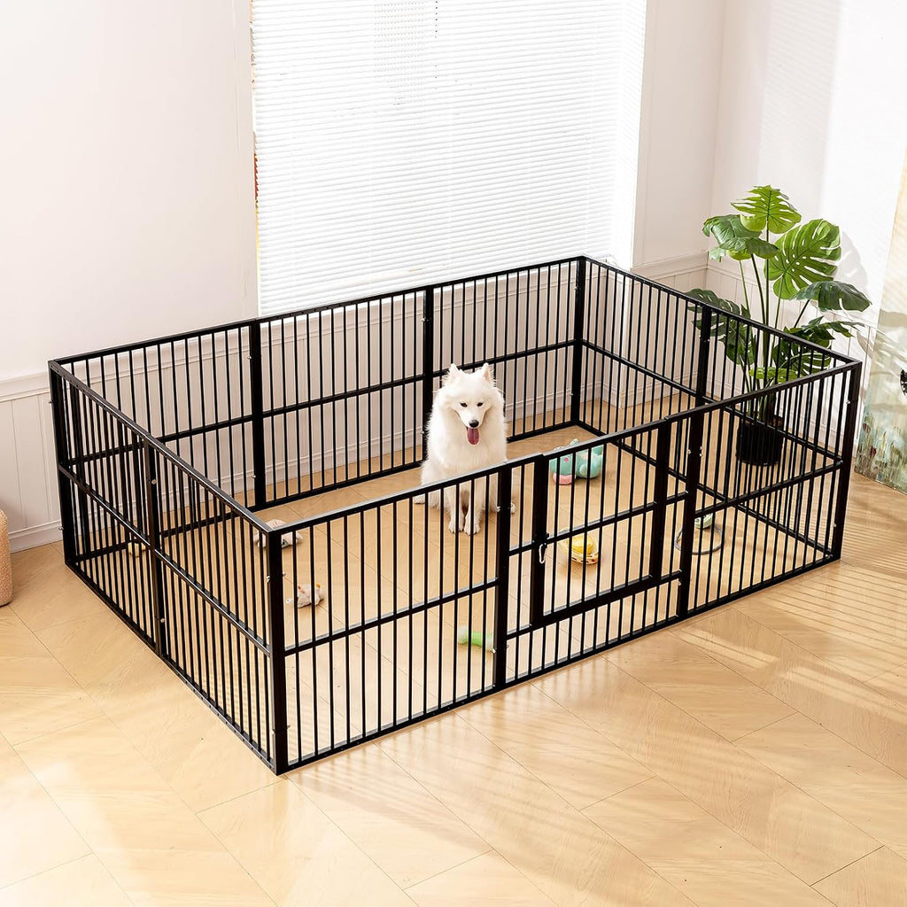 31.5" h heavy duty dog playpen indoor showing dimensions