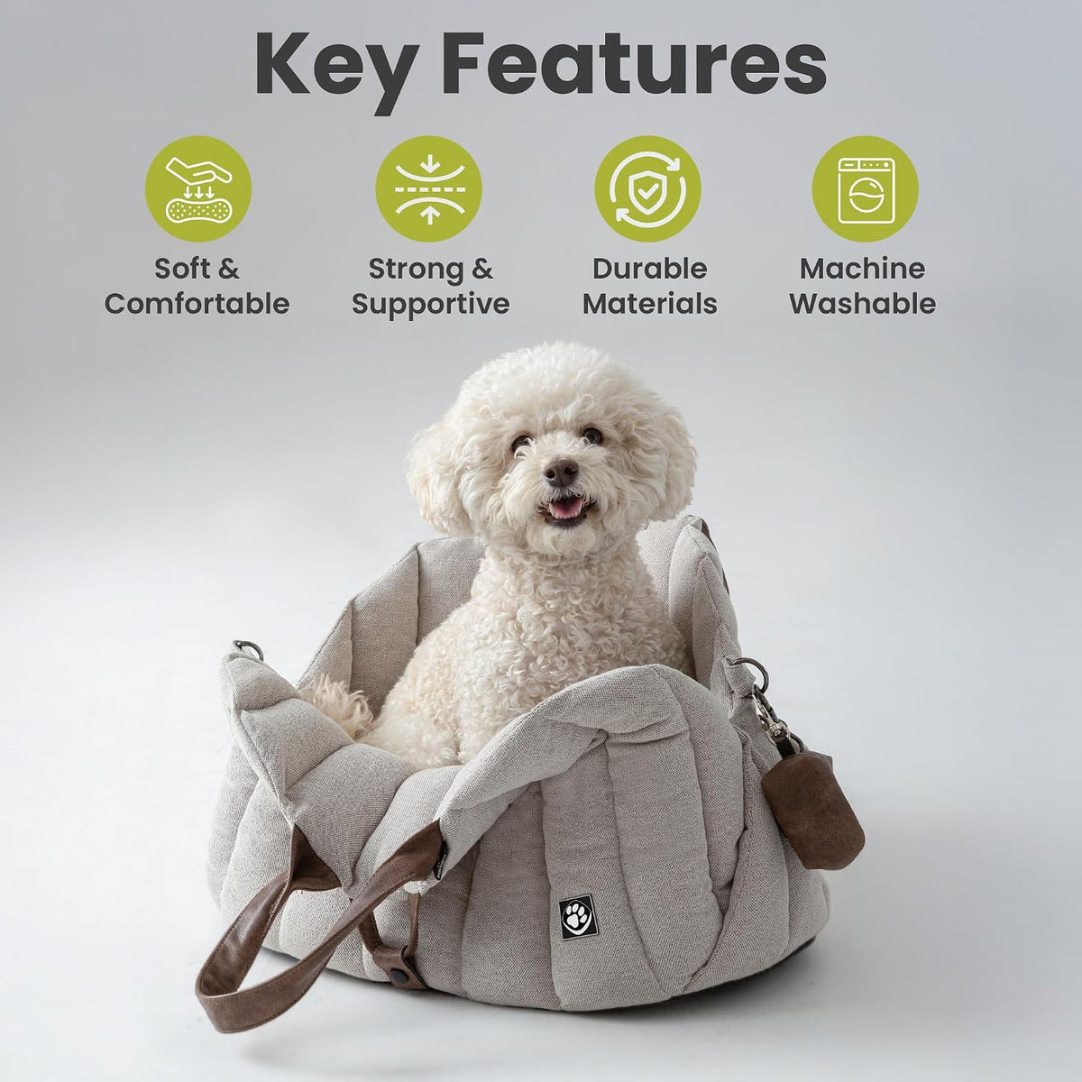 pawspik 3-in-1 tote pet carrier, travel bed & shown in use