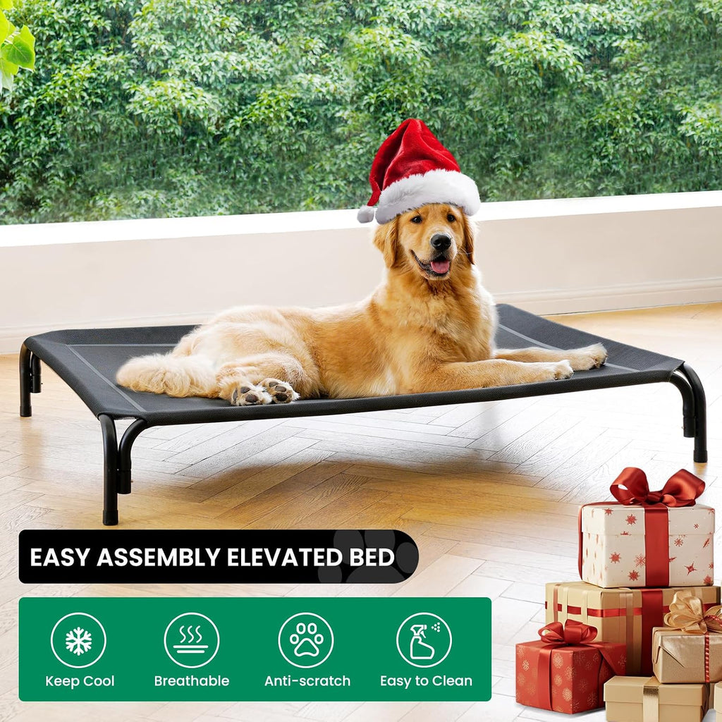 elevated dog bed raised outdoor dog cot for shown in use