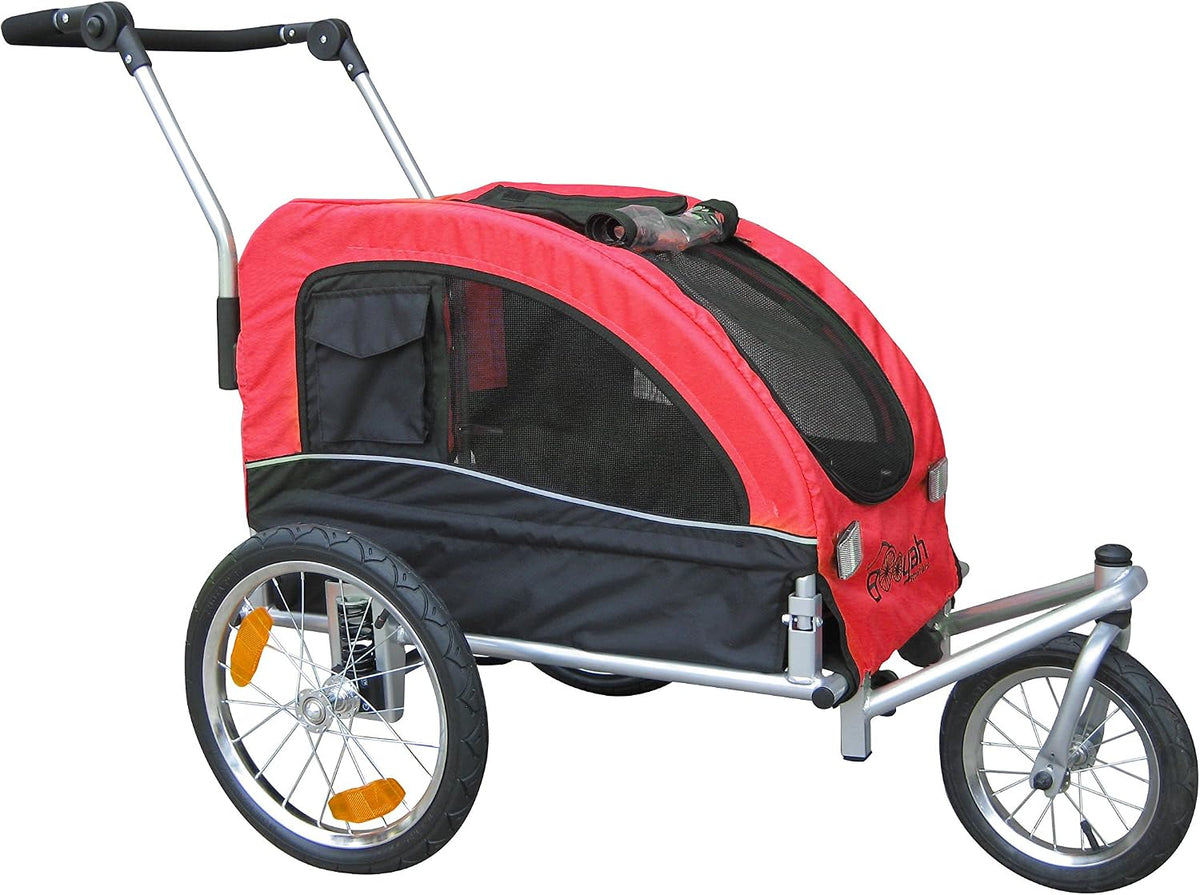 booyah medium dog stroller & pet bike trailer shown in use