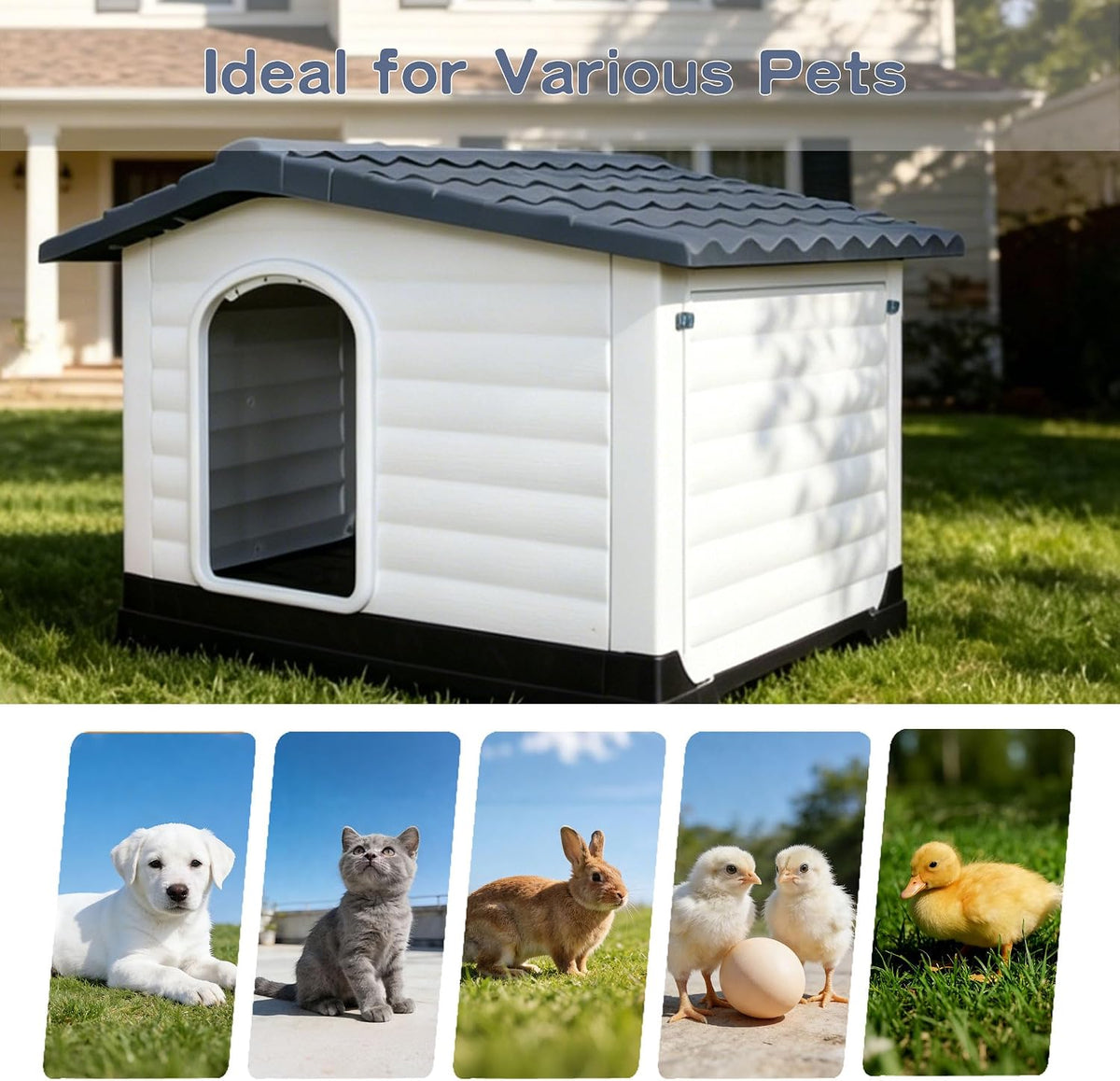 2-door small dog house for indoor and outdoor, package contents