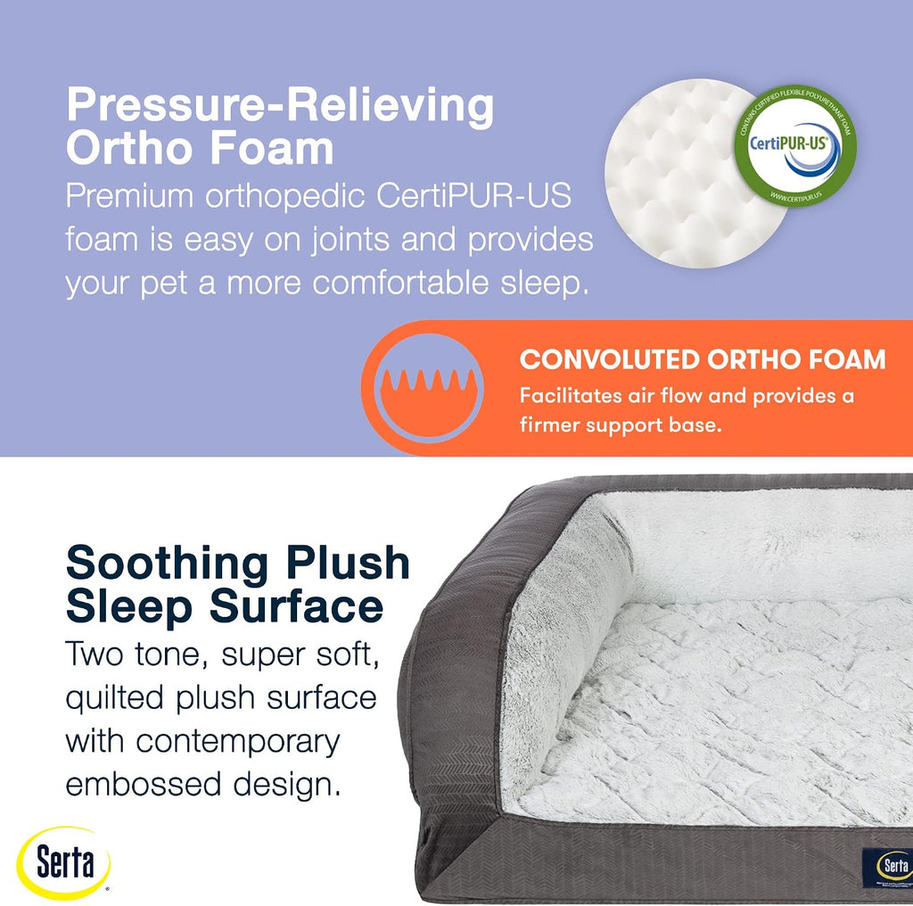 serta orthopedic quilted couch dog bed for pets, side view