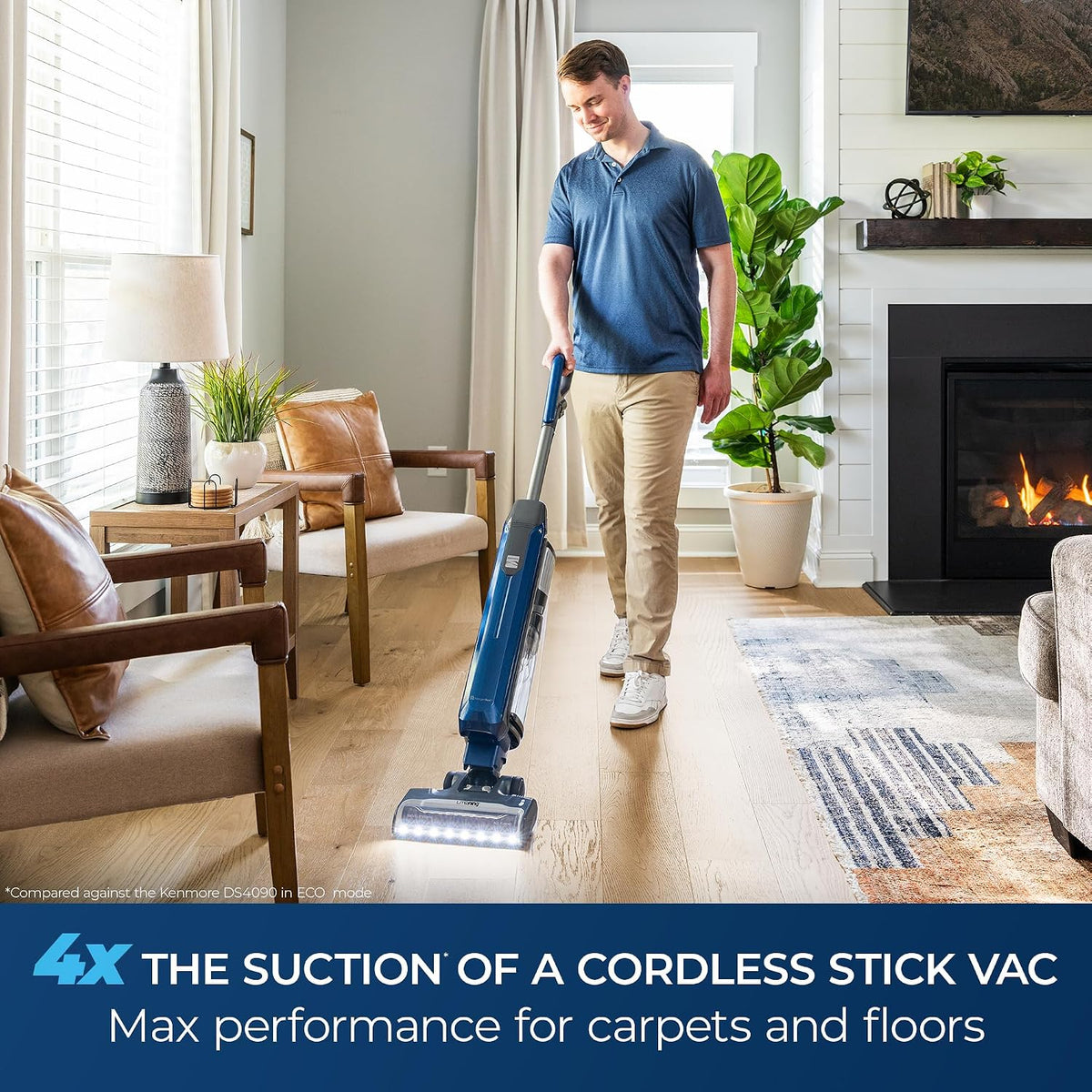 kenmore litening cordless upright vacuum with hair eliminator, side view
