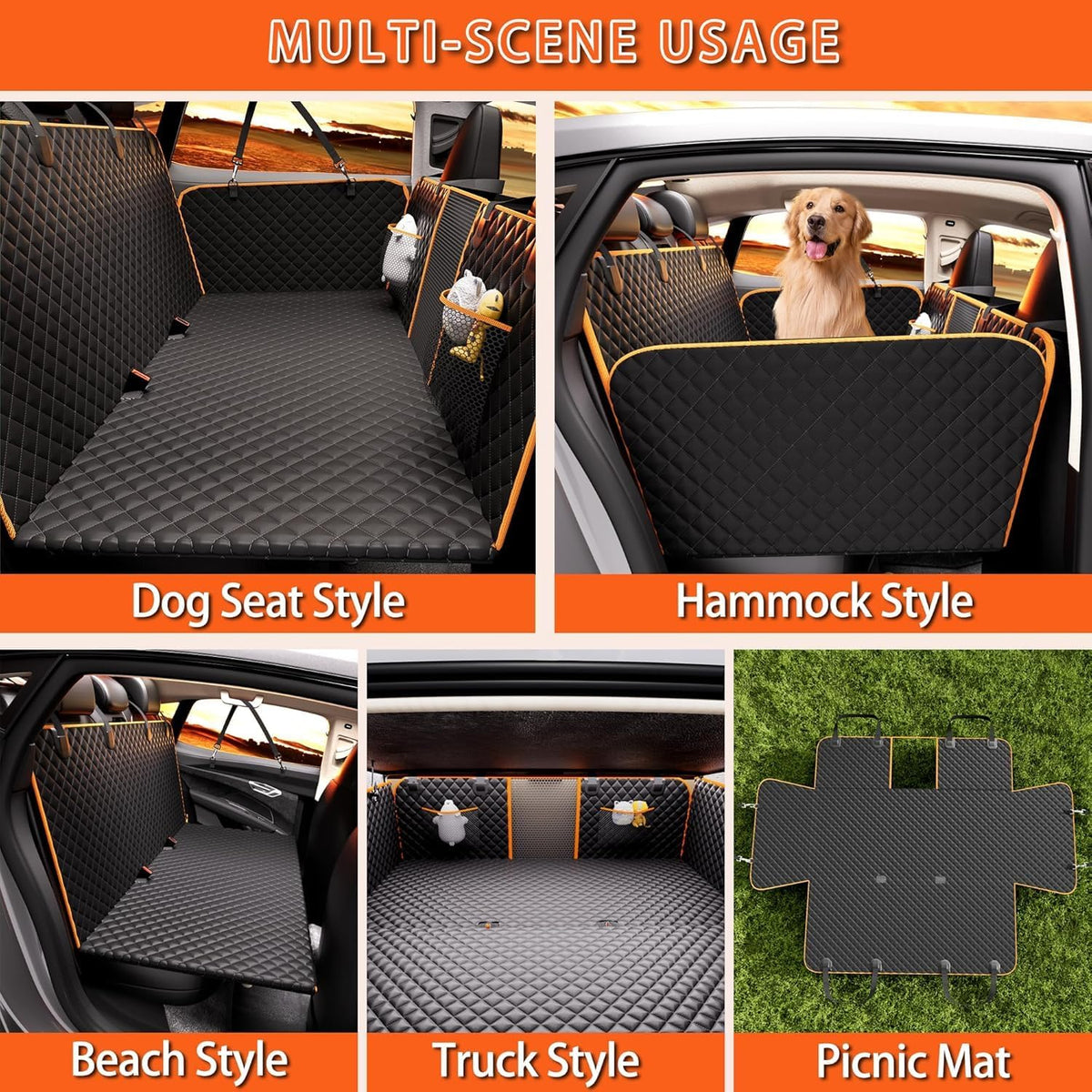 back seat extender for dogs,heavy-duty dog car seat showing dimensions