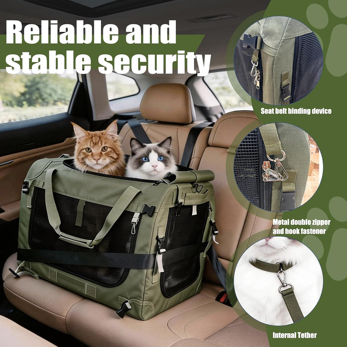 extra large cat carrier for 2 cats with, side view