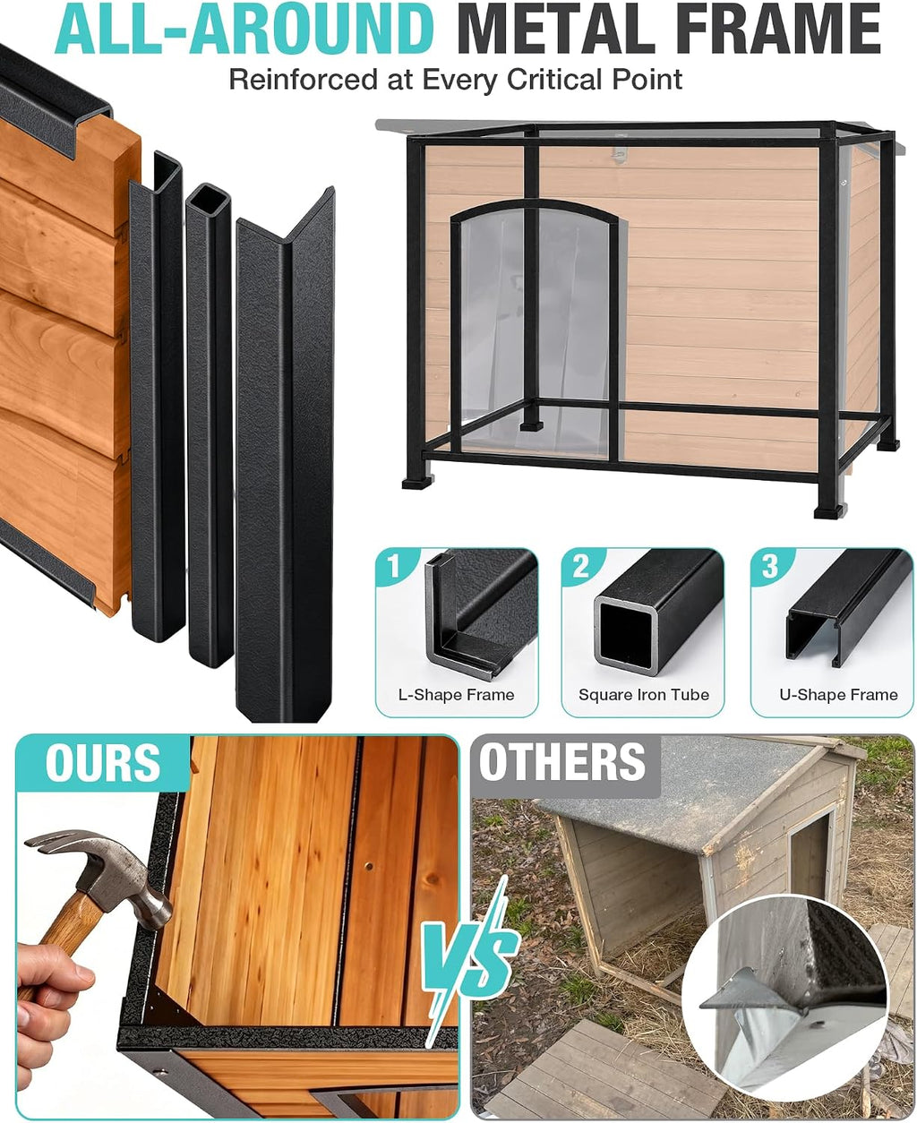heated dog house outdoor weatherproof wood kennel for shown in use