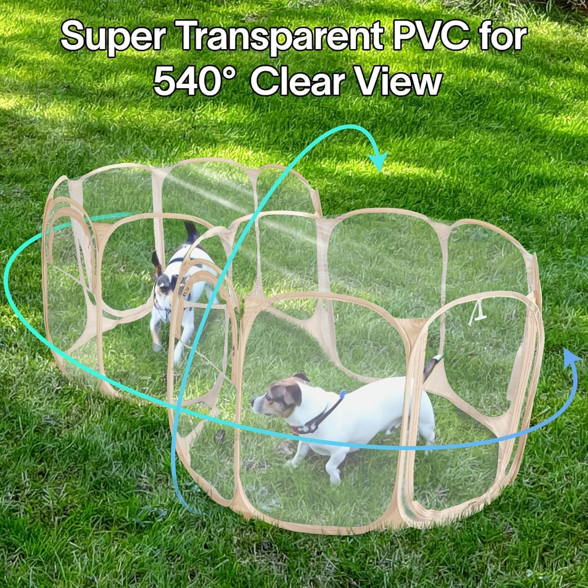cold resistant cat playpen pvc dog playpen puppy, side view