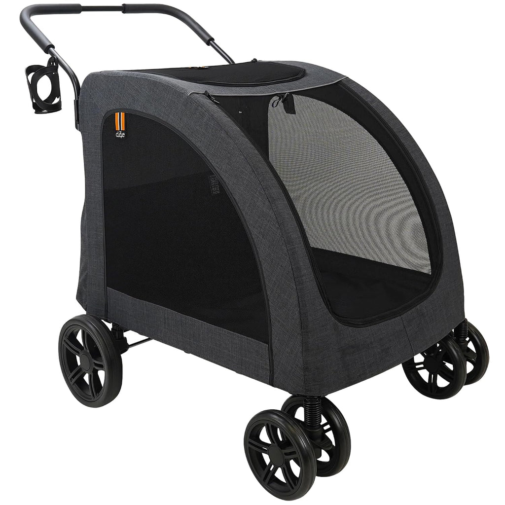 chester raincover pet stroller - melange black, main product view