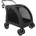 chester raincover pet stroller - melange black, main product view