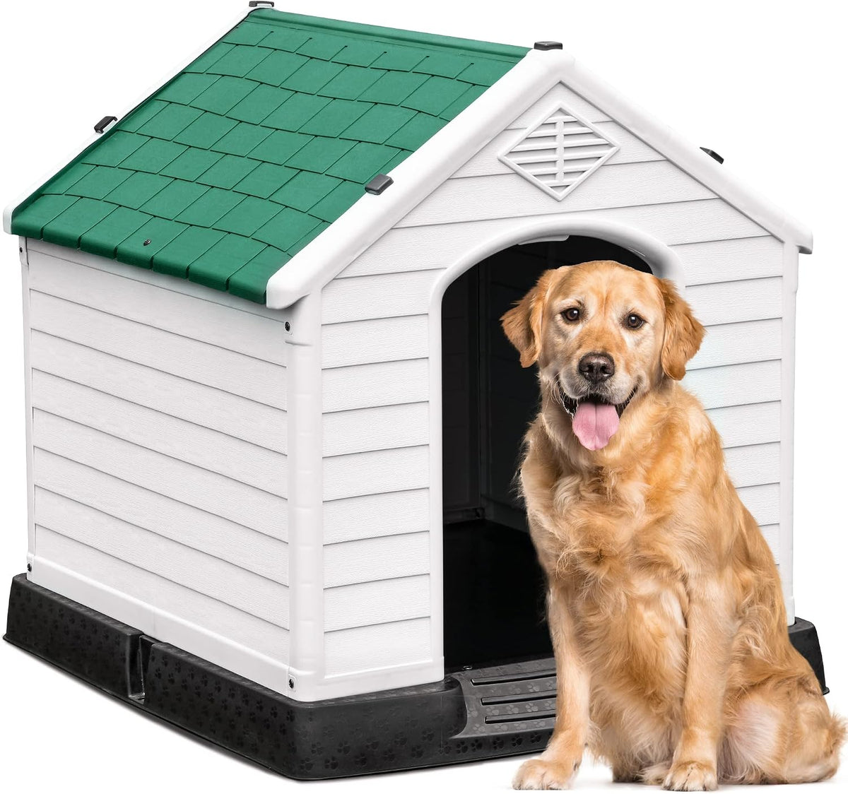 yitahome plastic dog house, waterproof indoor outdoor doghouse, main product view