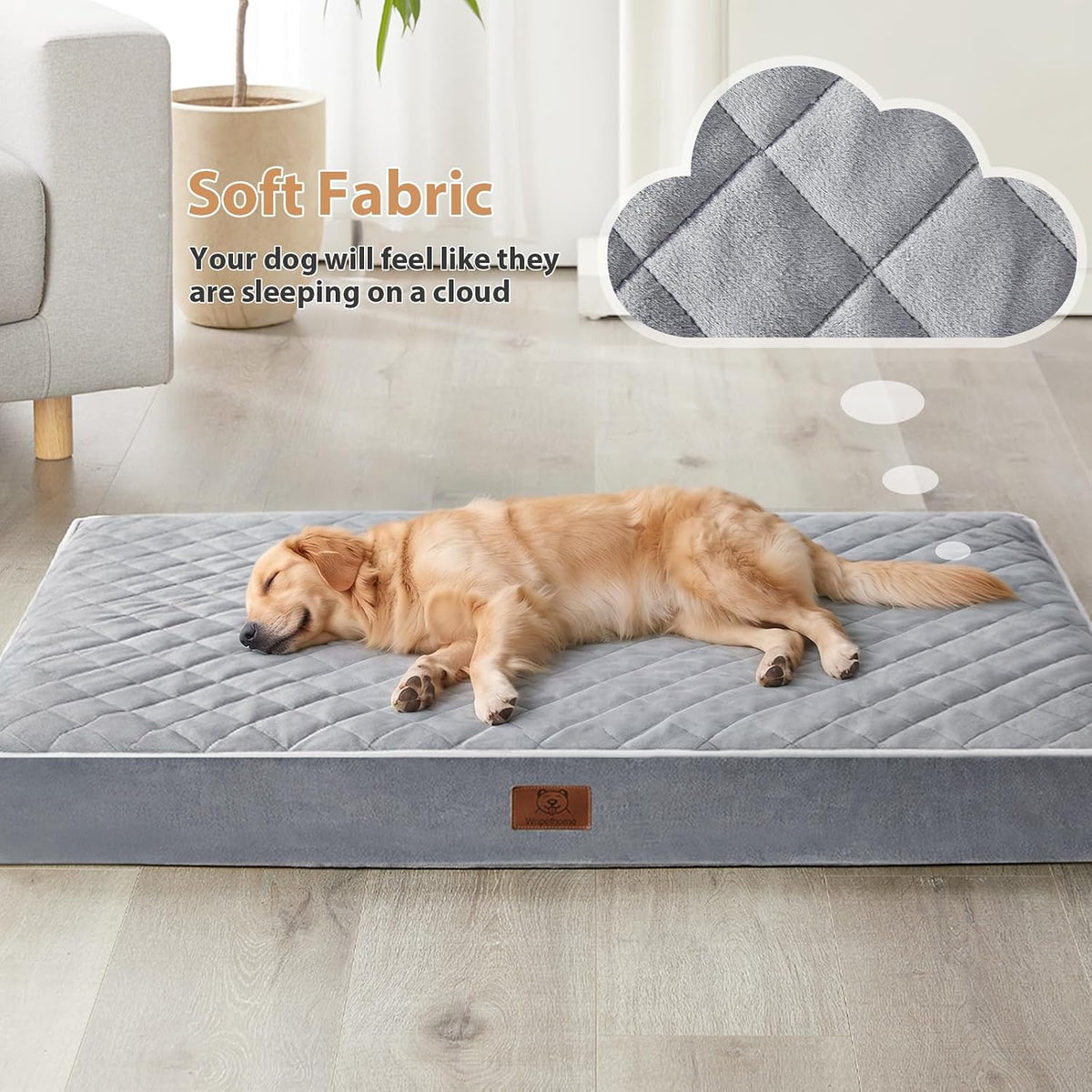 wnpethome orthopedic waterproof xl dog bed for crate shown in use