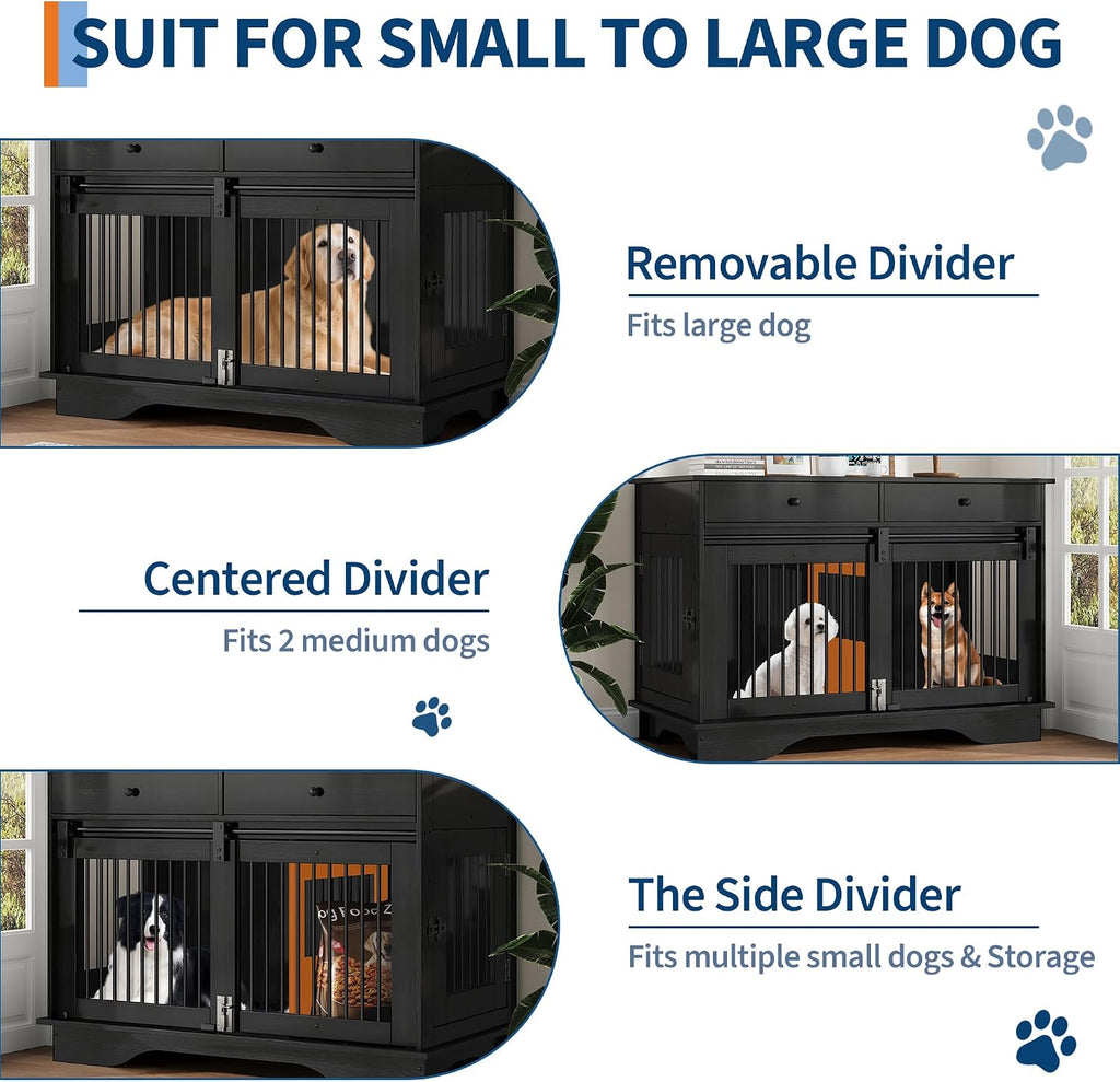 dog furniture crate, 47" large dog crate furniture shown in use