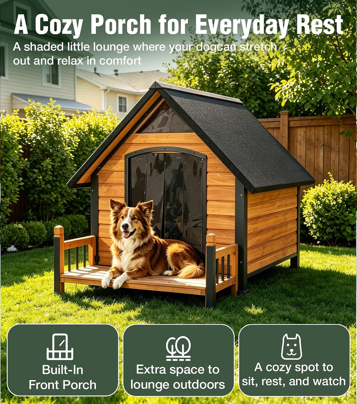 gutinneen extra large dog house outdoor with reinforced, package contents