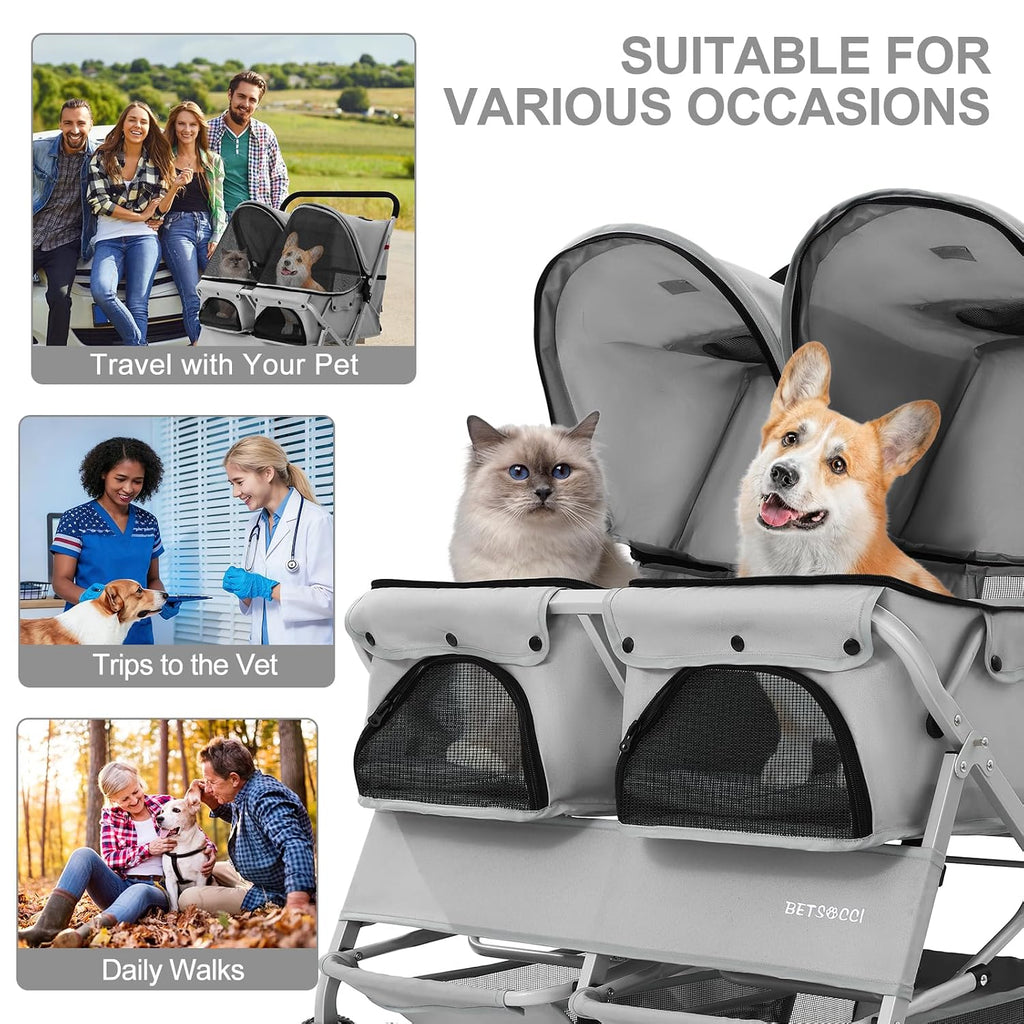 double pet stroller for 2 small dogs &, package contents