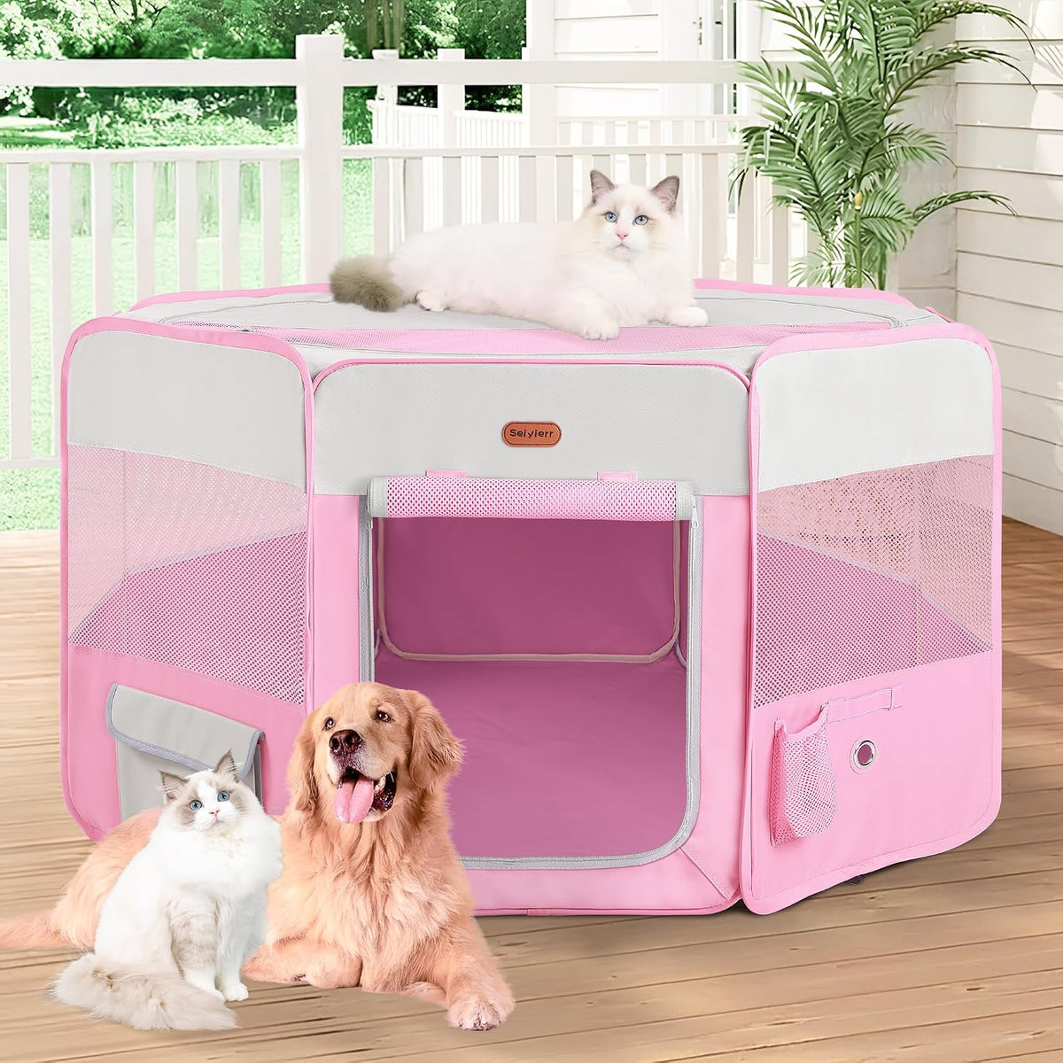 seiyierr dog playpen, portable pet playpen, puppy playpen, main product view