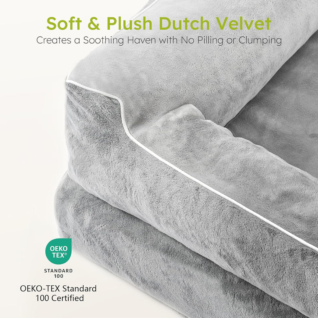 cwawz extra large dog bed, orthopedic dog bed, front angle view