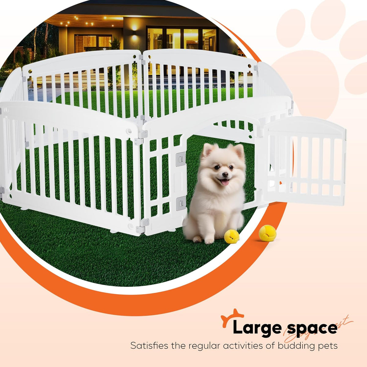 healsmart 6 panel dog playpen, 24” exercise puppy, close-up detail