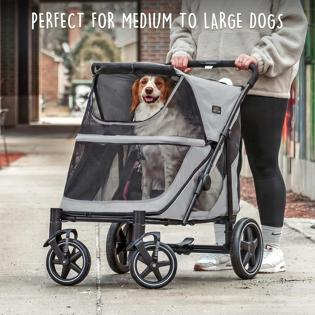 canine canyon all-terrain pet stroller for large &, front angle view
