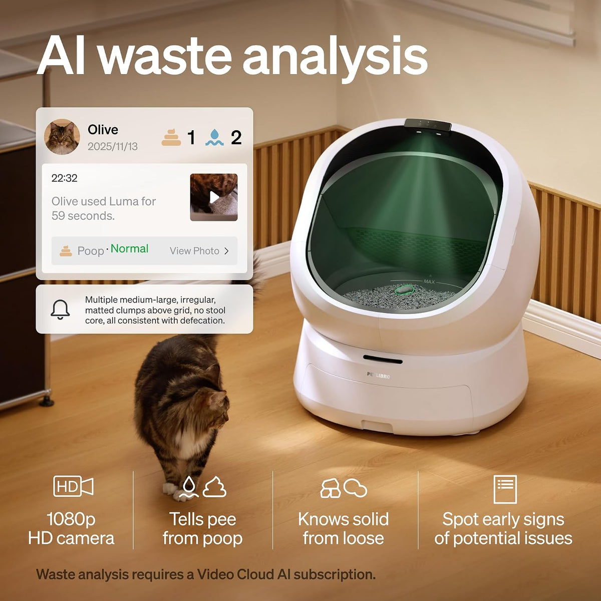petlibro automatic litter box with accessories kit &, side view
