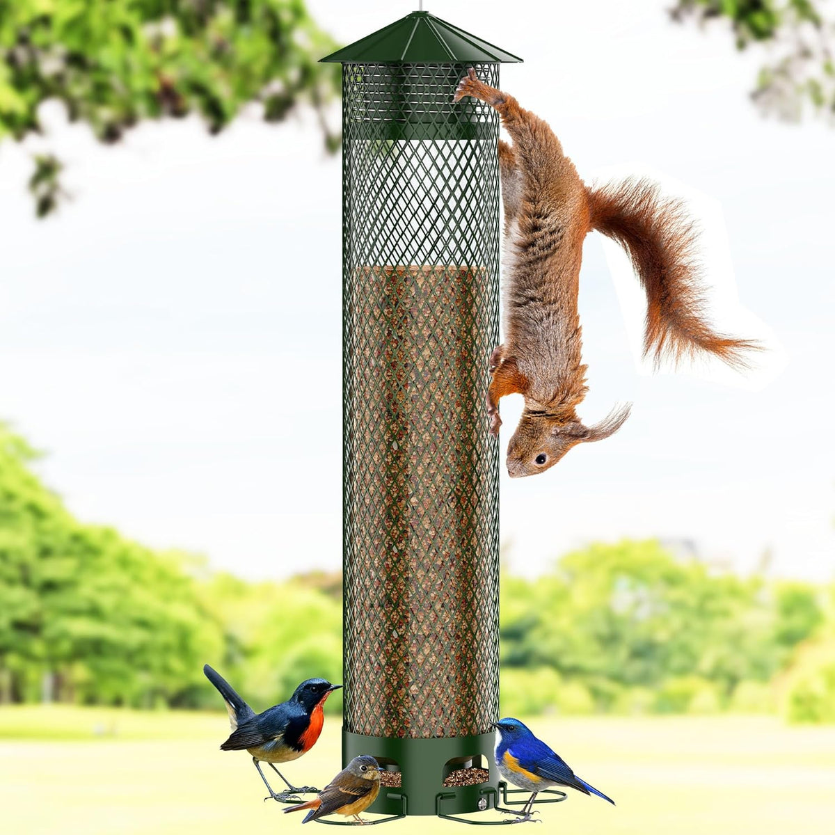 metal squirrel proof bird feeders for outdoors hanging, main product view