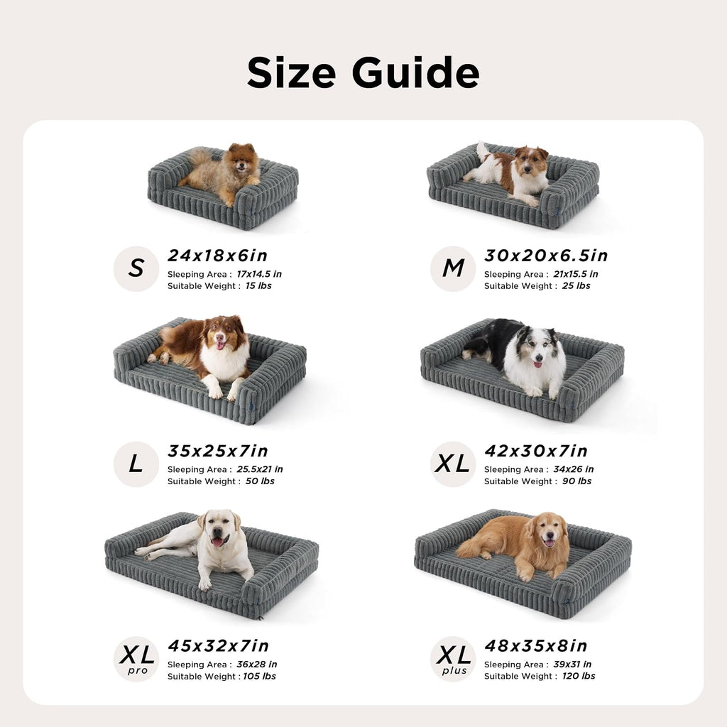 bedsure comfyfleece® memory foam orthopedic dog bed medium on a desk or shelf