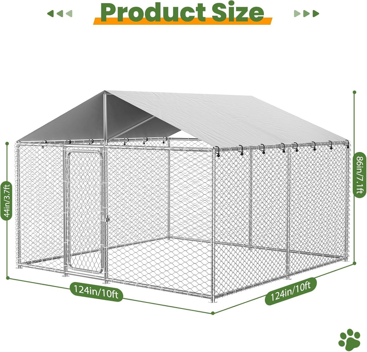 10x10 ft outdoor dog kennel, heavy duty dog, view 9