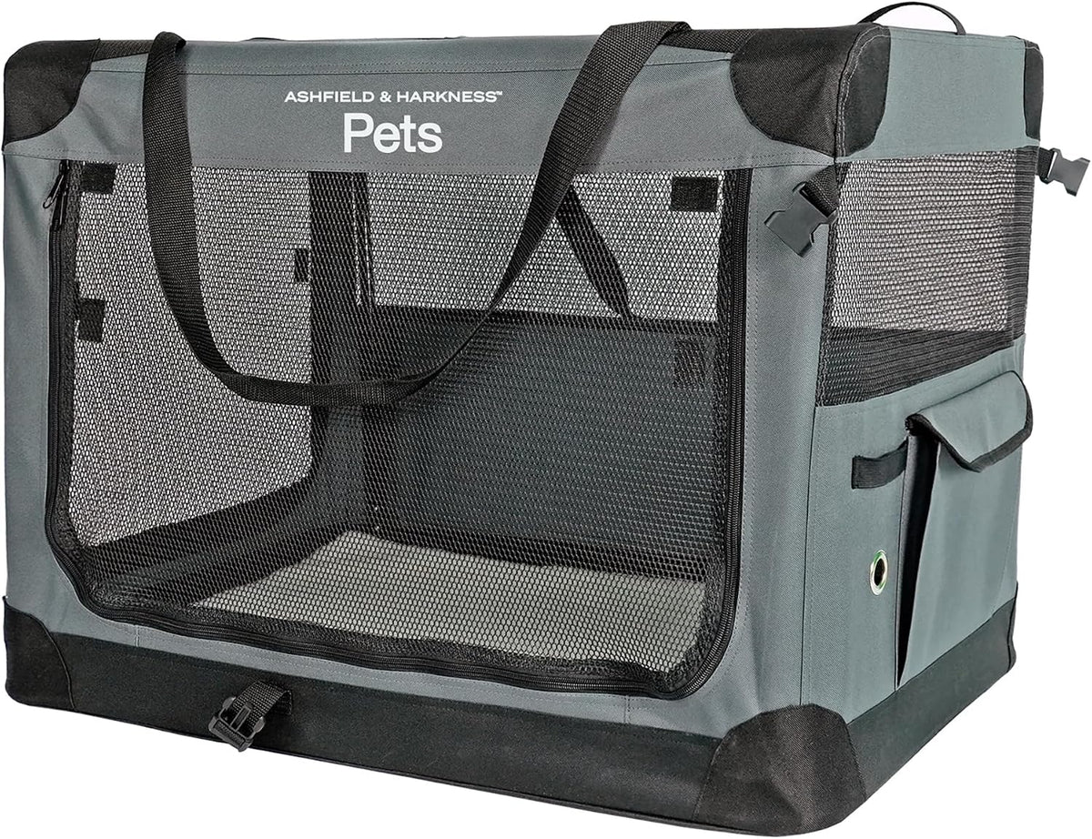 ashfield & harkness collapsible soft dog crate 30", main product view