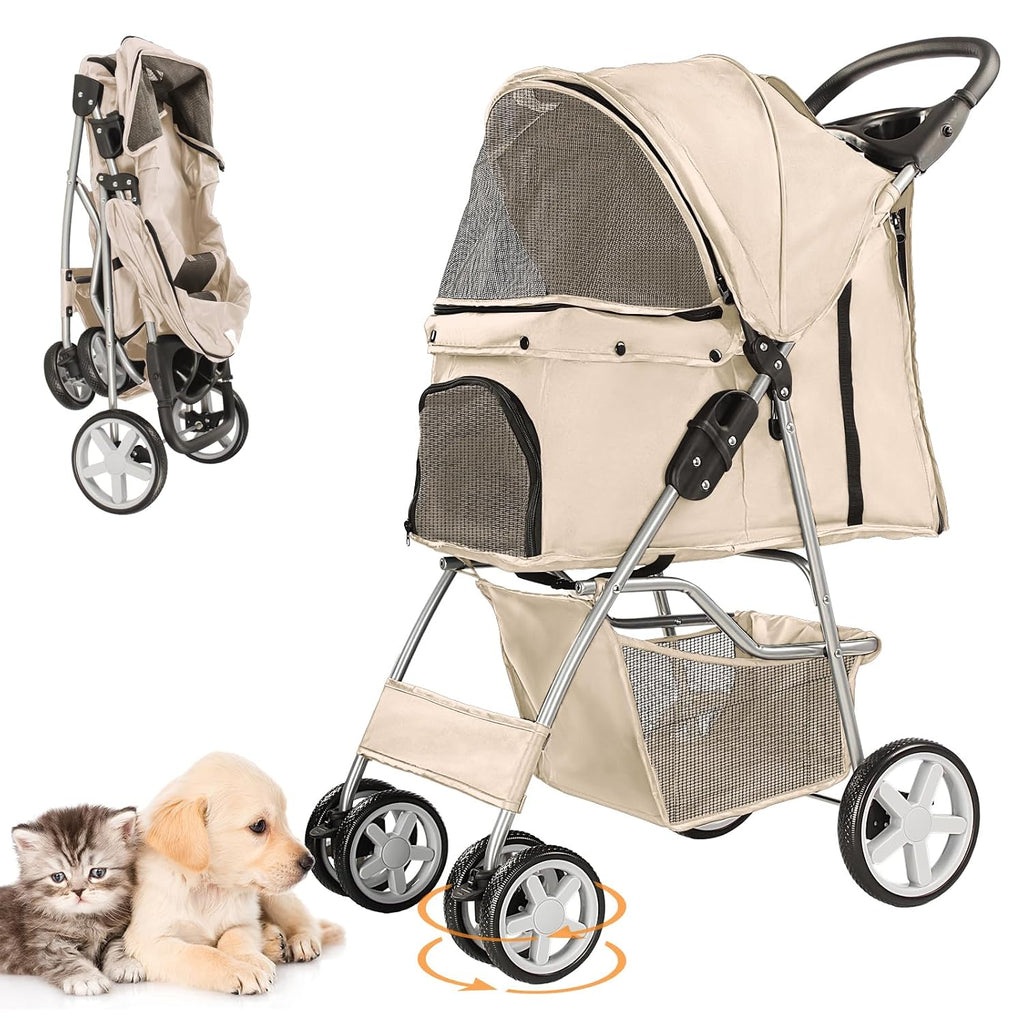 4-wheel pet stroller for small dogs and cats, main product view