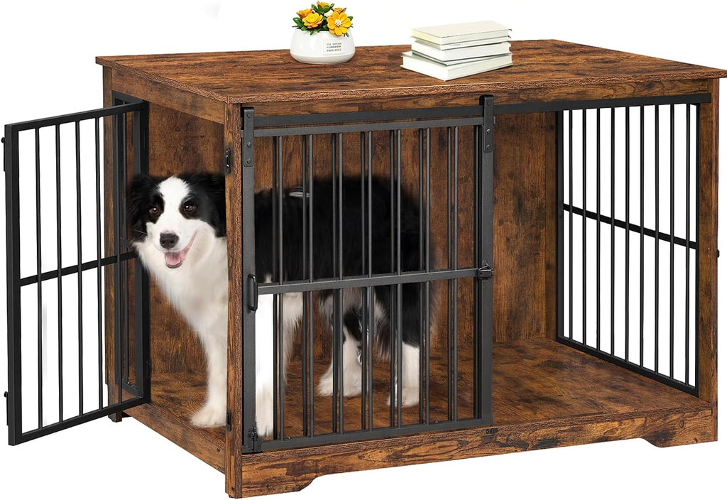 hzuaneri 44.1 in xl dog crate furniture indoor, view 9