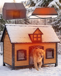 heated dog house with insulated liner anti-chewing metal, main product view