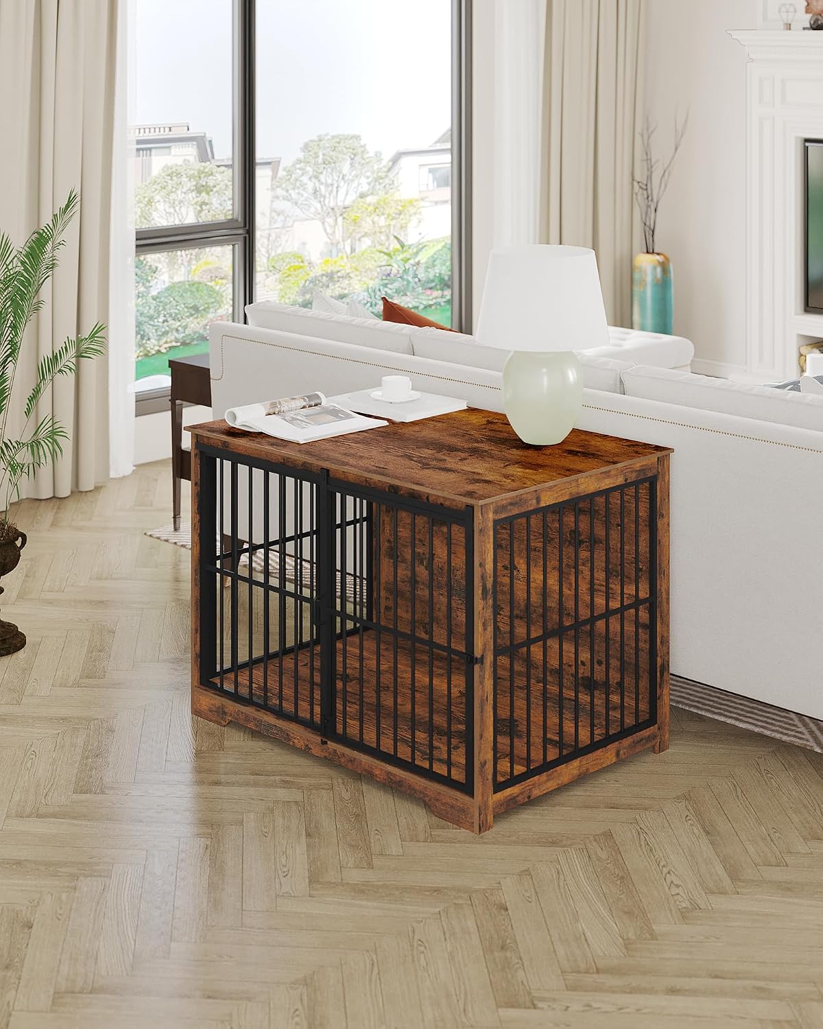 hzuaneri 44.1 in xl dog crate furniture indoor, close-up detail