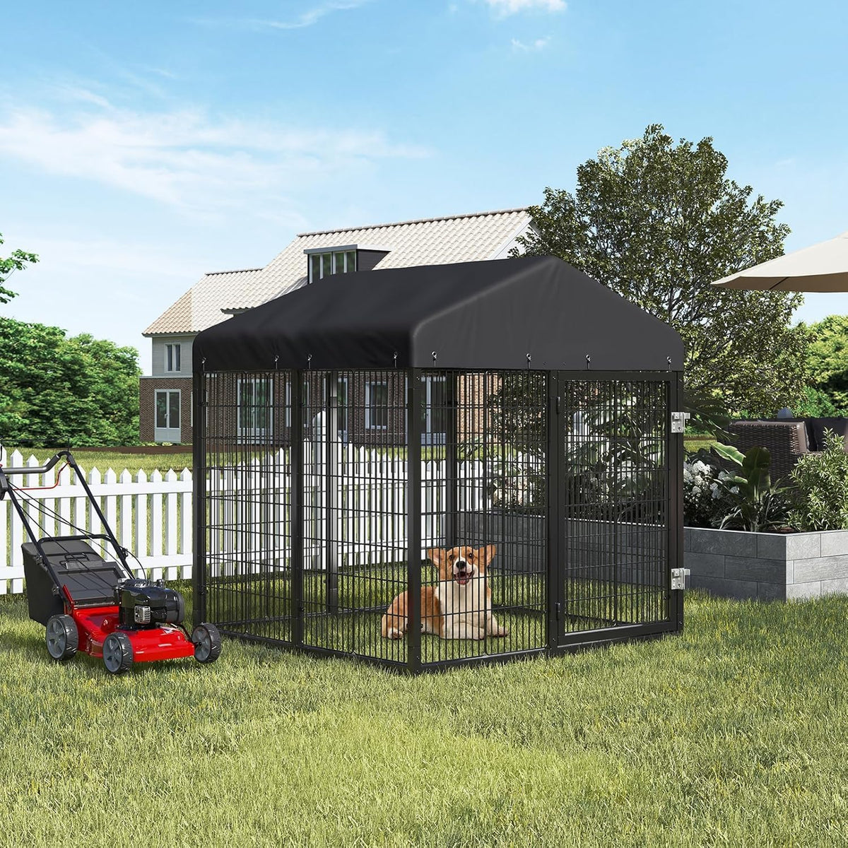 petony 4.2x4x4.5ft large outdoor dog enclosure, heavy duty, main product view