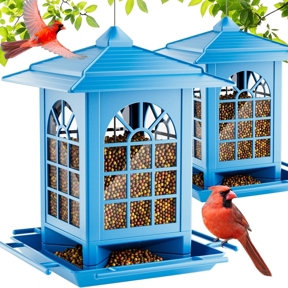 birdream 2 pack bird feeders for outdoor hanging, main product view
