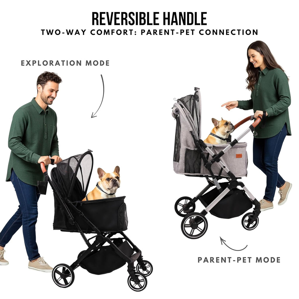 bicystar foldable dog stroller for small medium dogs, close-up detail