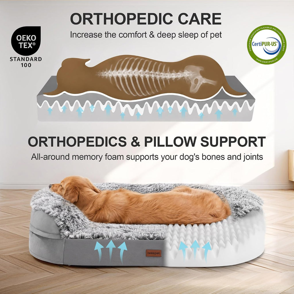 iweepet fluffy calming orthopedic dog beds large sized, package contents