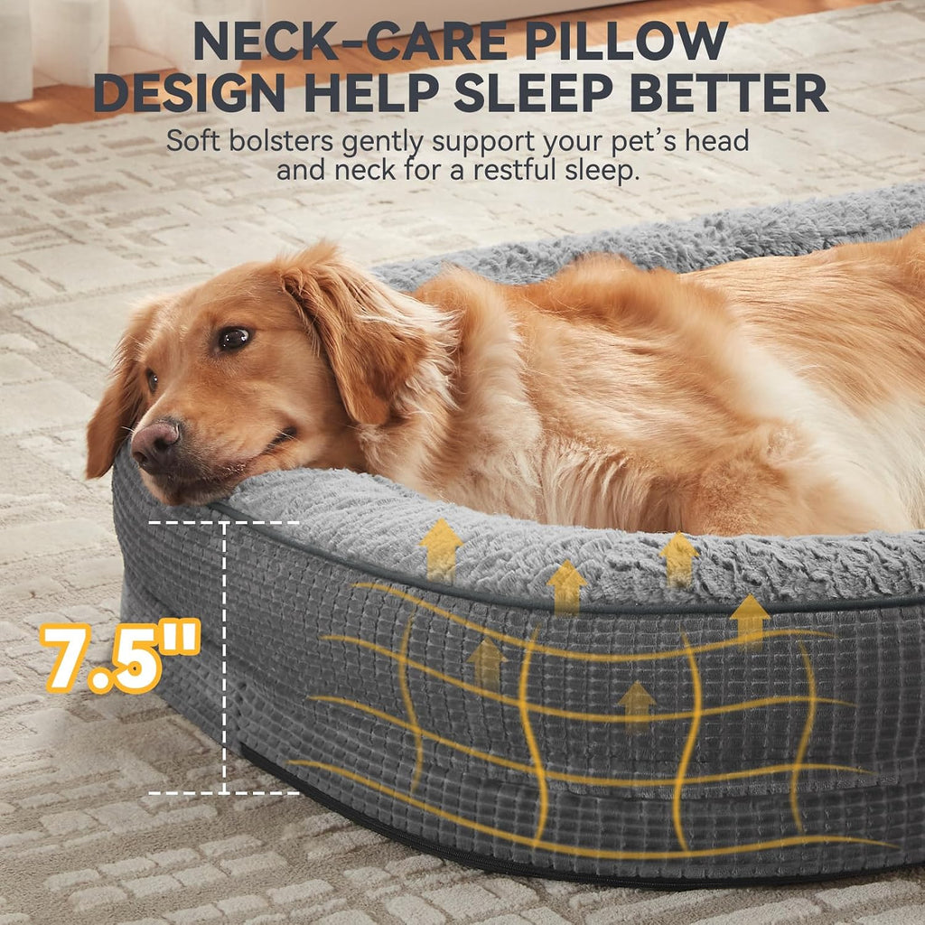 joejoy xl orthopedic dog bed for large dogs, side view