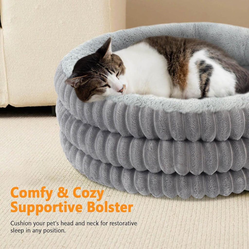 heated cat bed indoor, 20" round donut deep, package contents