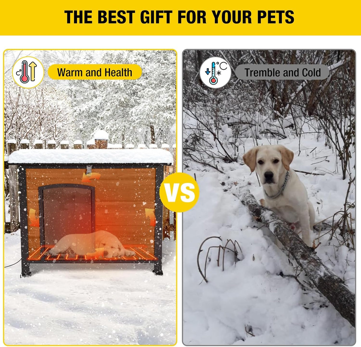aivituvin heated dog house outdoor with heating pad, view 9